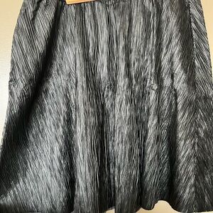 Black Pleated A-Line Women's Skirt